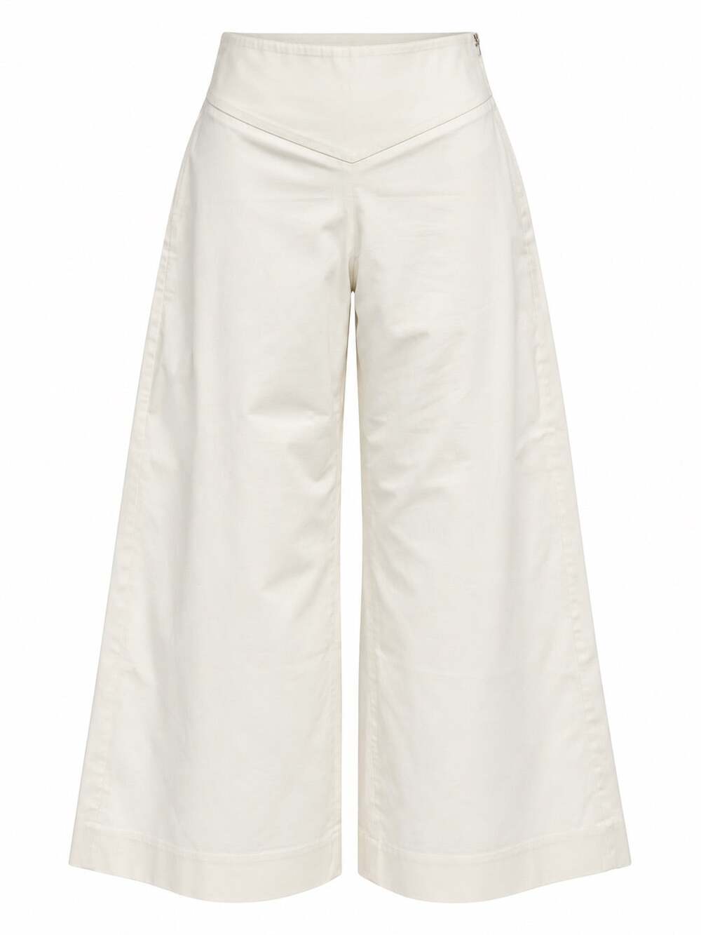 G. Label by Goop GWYN Cream High Rise Cropped Wide Leg Culotte Pants Size 4